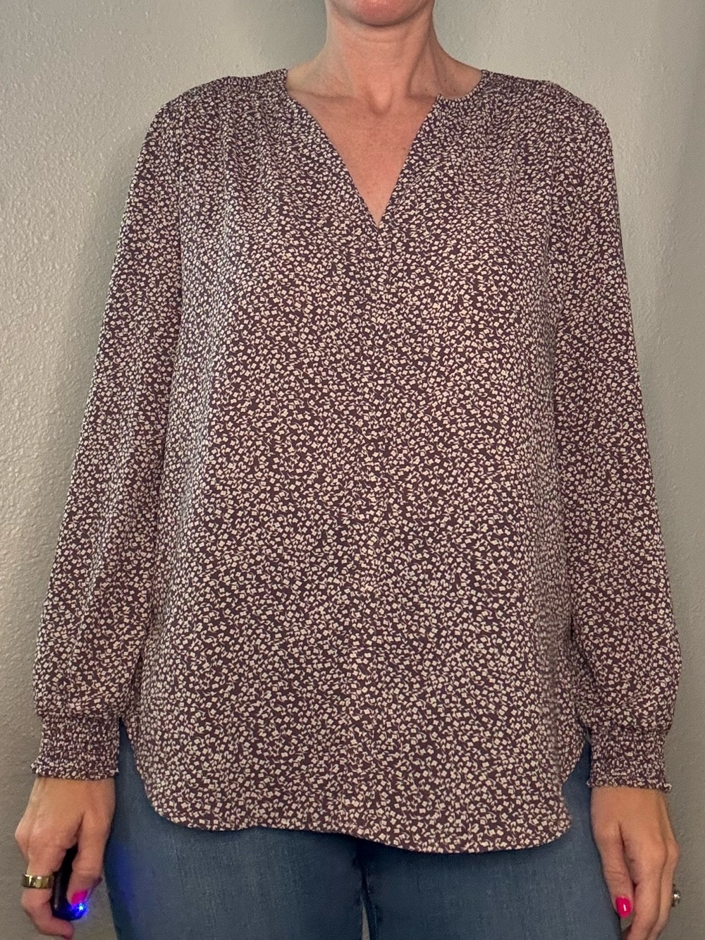 Fun 2 Fun Purple and Cream Blouse